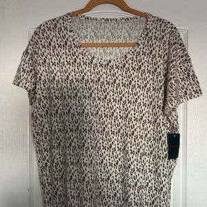 NWT Tommy John Silky Luxe LARGE Second Skin Pajama Lounge Shirt Printed $52